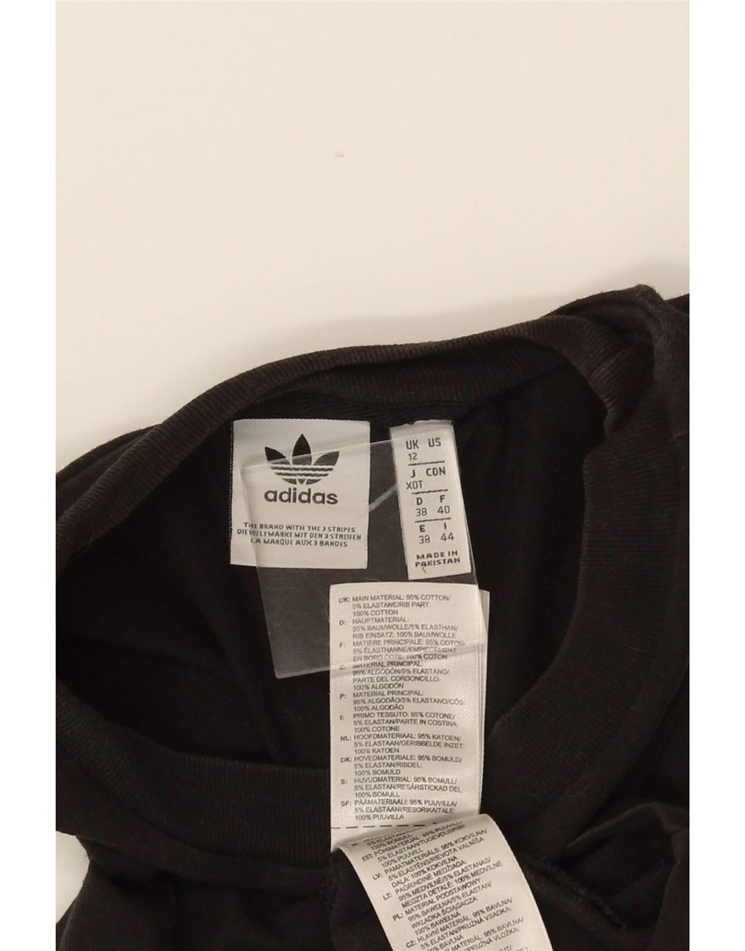 Adidas Débardeur graphique pour femme UK 12 en coton noir moyen