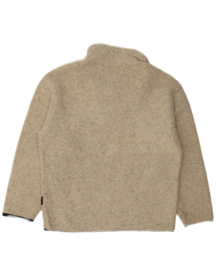 Lotto Pull polaire à col zippé pour homme Petit polyester moucheté beige