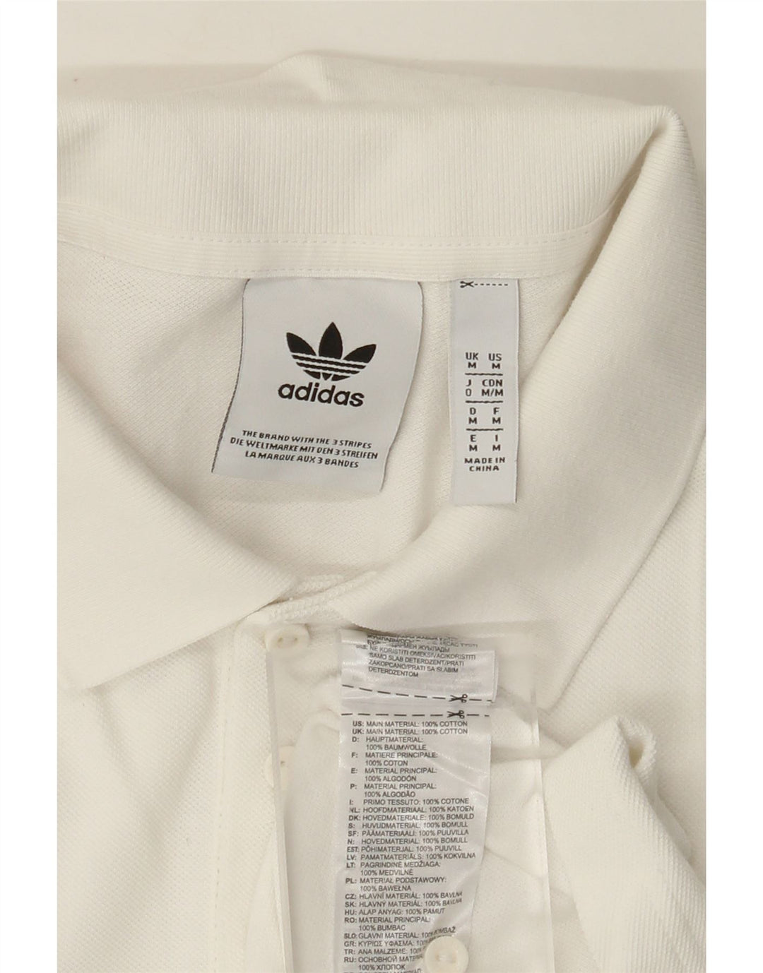 ADIDAS Polo Homme Blanc Moyen Coton
