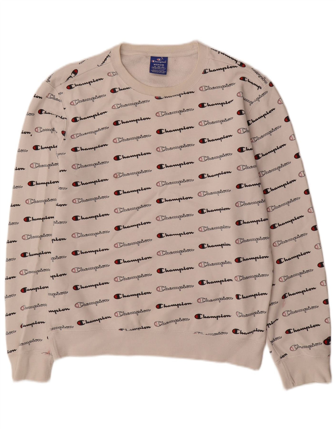 Champion Sweat-Shirt Graphique Homme Blanc Moyen Coton