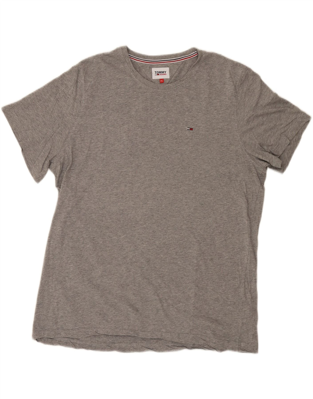 TOMMY HILFIGER T-Shirt Femme Top UK 20 2XL Gris Coton