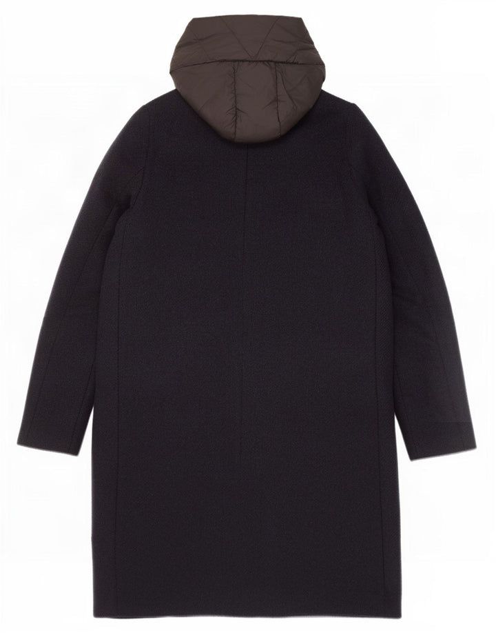 Superdry Manteau rembourré à capuche pour femme UK 10 Small Bleu marine Polyester