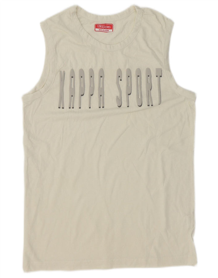 Kappa T-Shirt Graphique Homme Blanc Moyen Coton