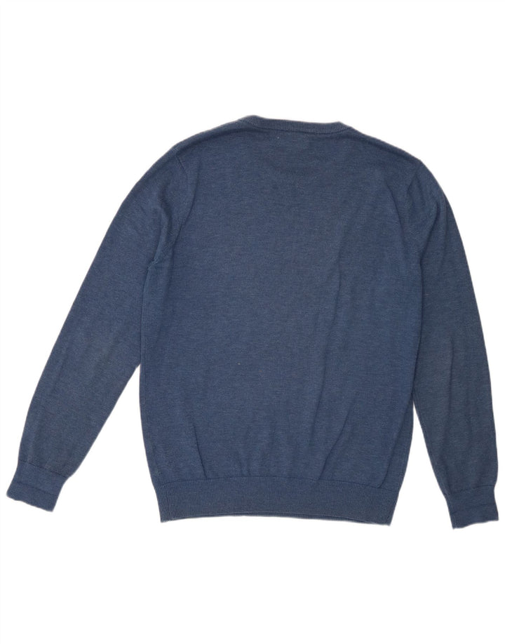 Calvin Klein Pull à col rond pour homme en coton bleu moyen