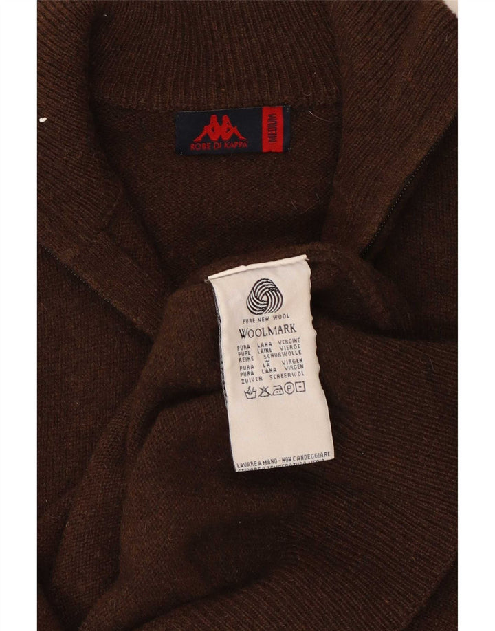Kappa Pull Col Zippé Homme Laine Marron Moyen