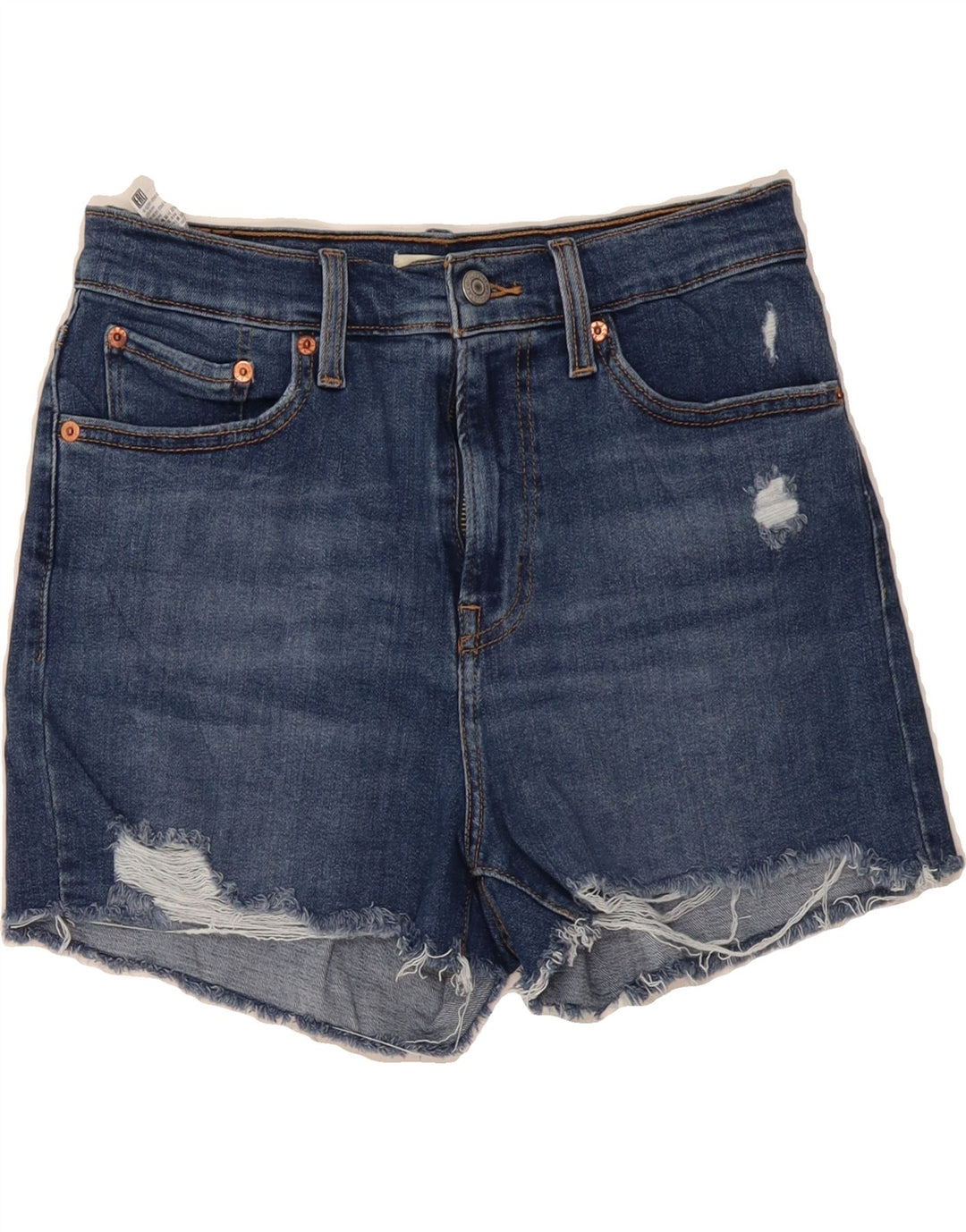 LEVI'S Womens Distressed Denim Hot Pants W29 Medium Blue Cotton Vintage Levi's and Second-Hand Levi's from Messina Hembry 