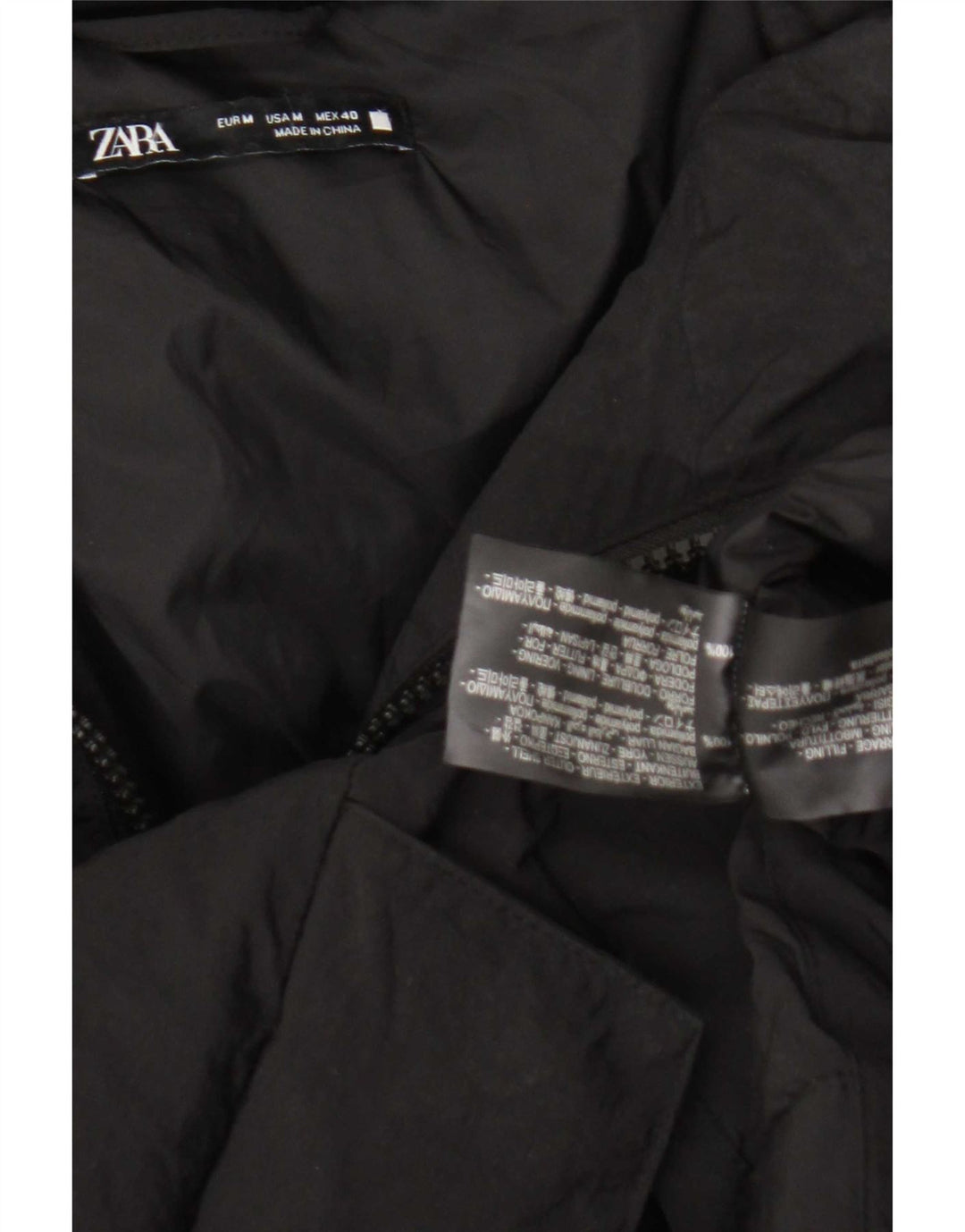 Zara Veste matelassée homme UK 38 Medium Noir Polyamide