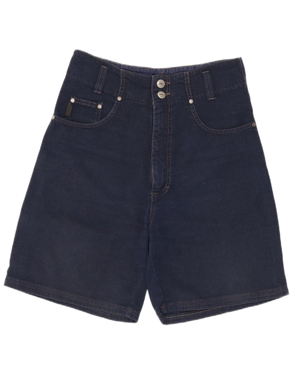 Revanche Short en jean taille haute pour femme EU 38 Medium W30 Bleu marine Coton