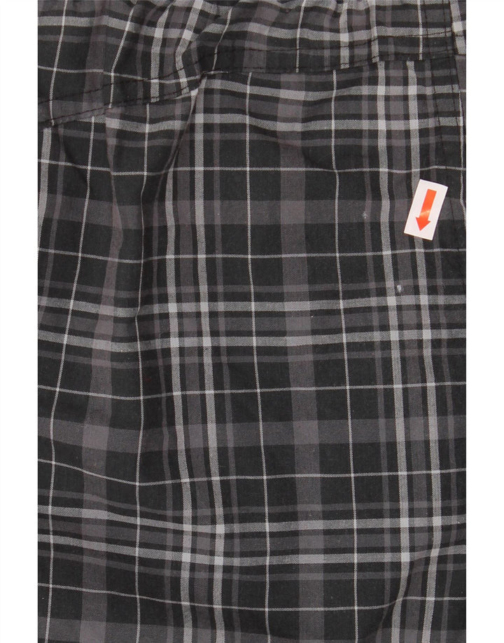 ADIDAS Short de bain homme grand noir à carreaux en polyester