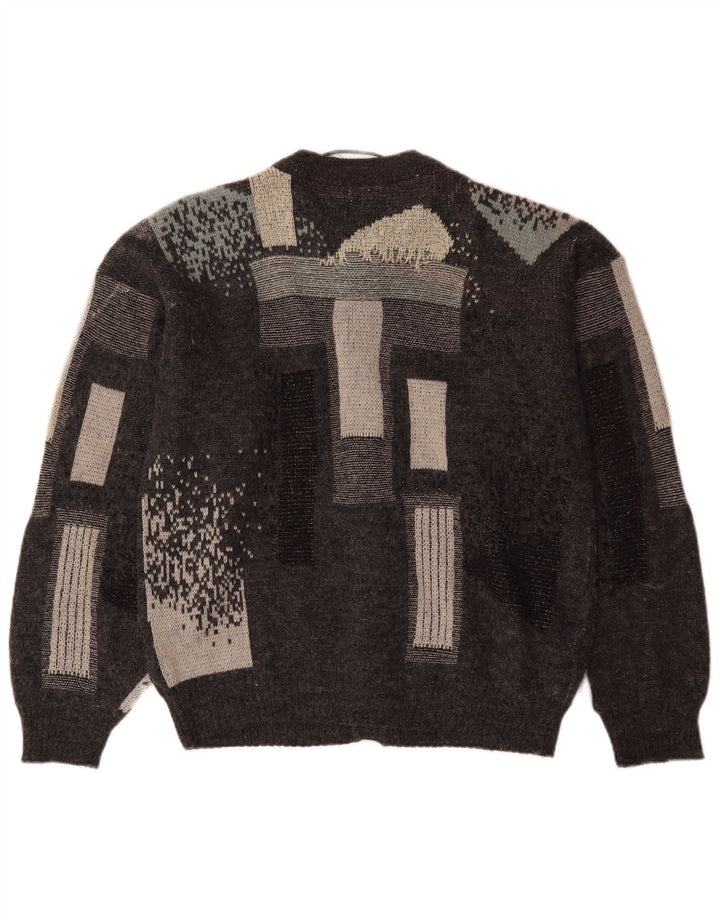 Canda Pull Cardigan Homme Petit Gris Géométrique Acrylique