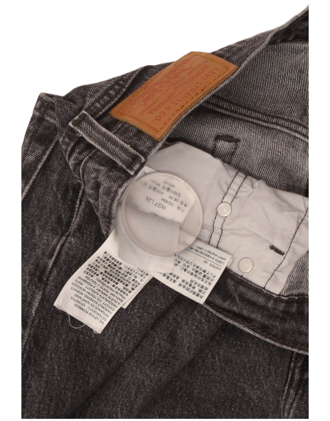Levi's Jean Droit 501 Femme W27 L26 Gris Coton