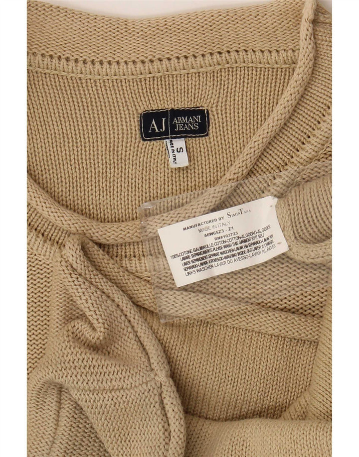 Armani Jeans Pull à col rond pour homme Petit coton beige