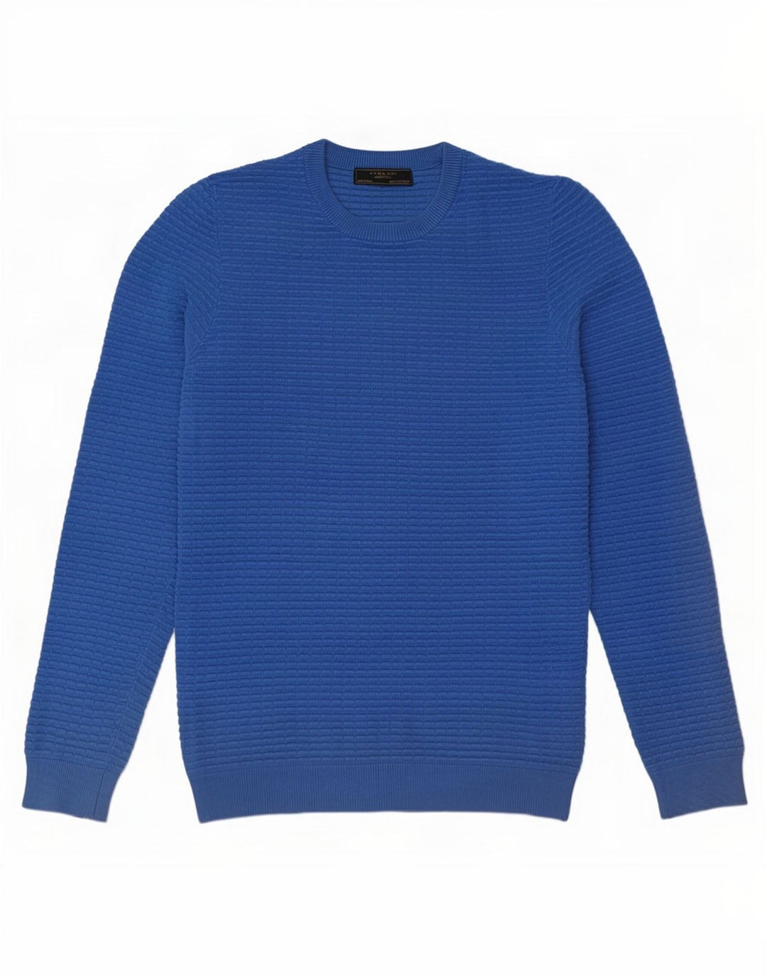 Zara Pull à col rond pour homme Petit Bleu