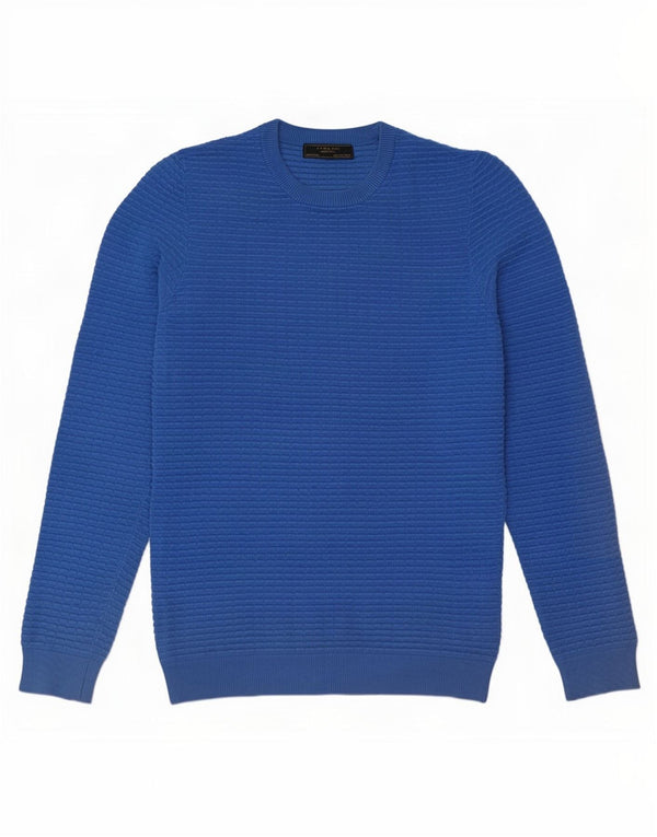 Zara Pull à col rond pour homme Petit Bleu
