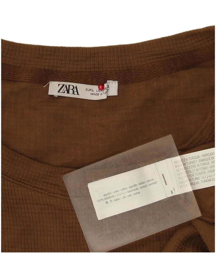 Zara Homme T-Shirt Top Large Beige Coton