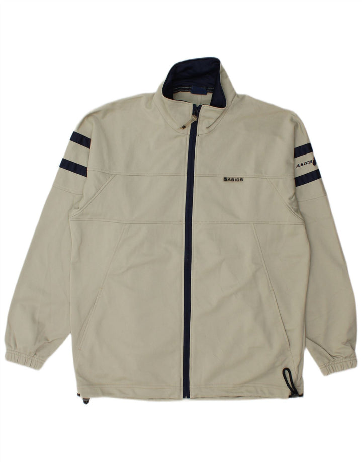 Asics Veste de Survêtement Homme Beige Moyen Colorblock Polyester
