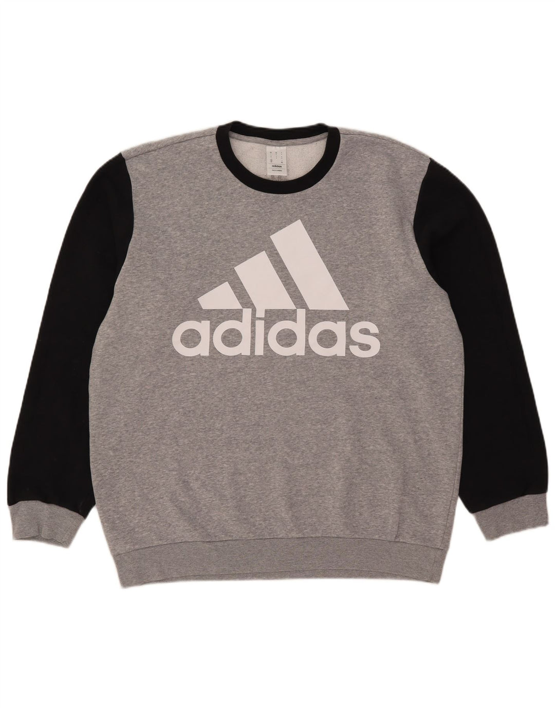 Adidas Sweat-shirt graphique pour hommes, grand, gris, colour block