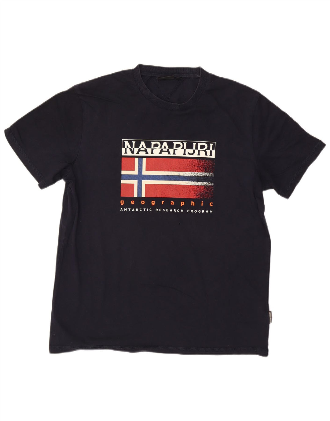 NAPAPIJRI Mens Graphic T-Shirt Top XL Navy Blue Cotton Vintage Napapijri and Second-Hand Napapijri from Messina Hembry 