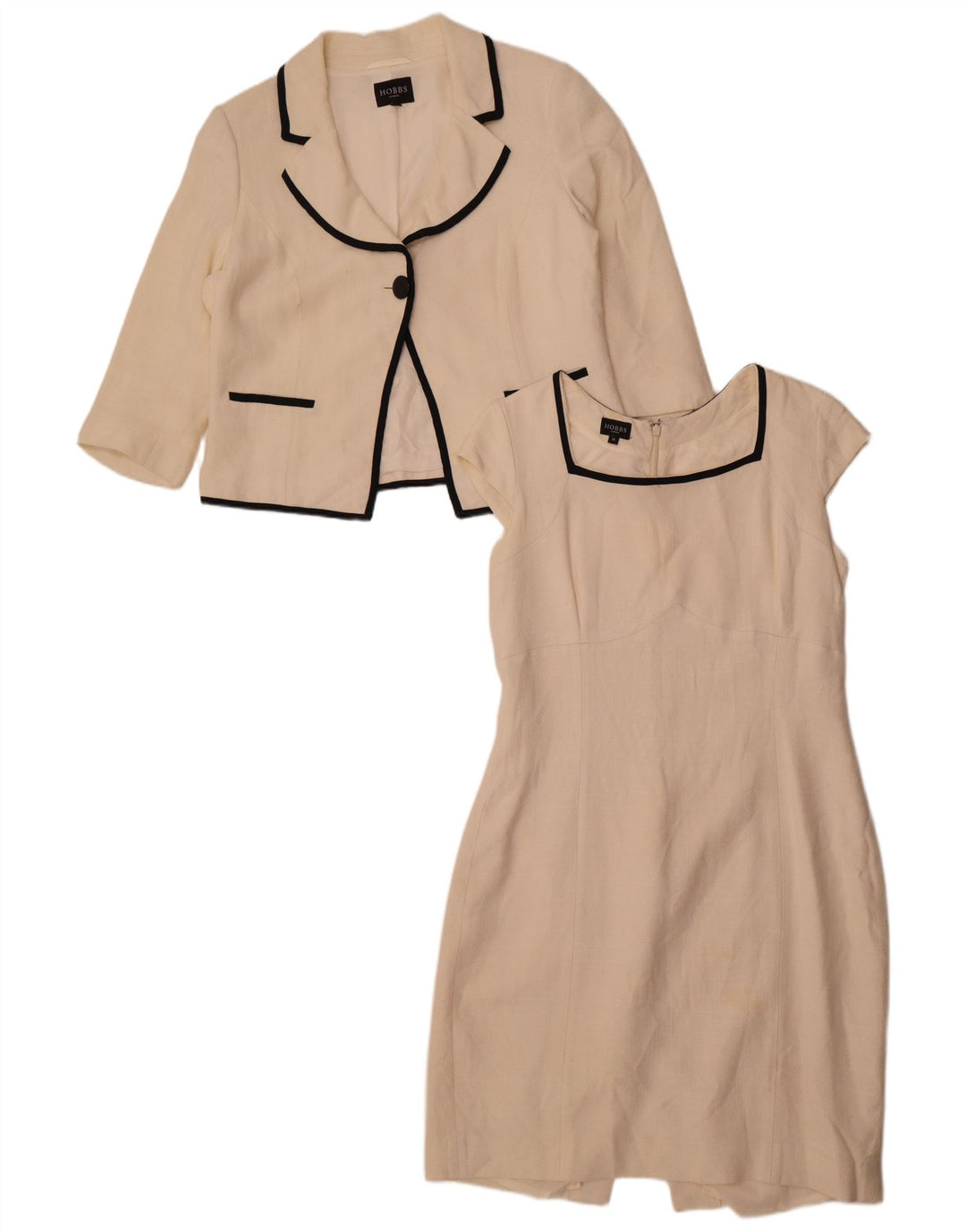Hobbs Ensemble 2 pièces à manches 3/4 pour femme UK 16 Grande viscose blanche