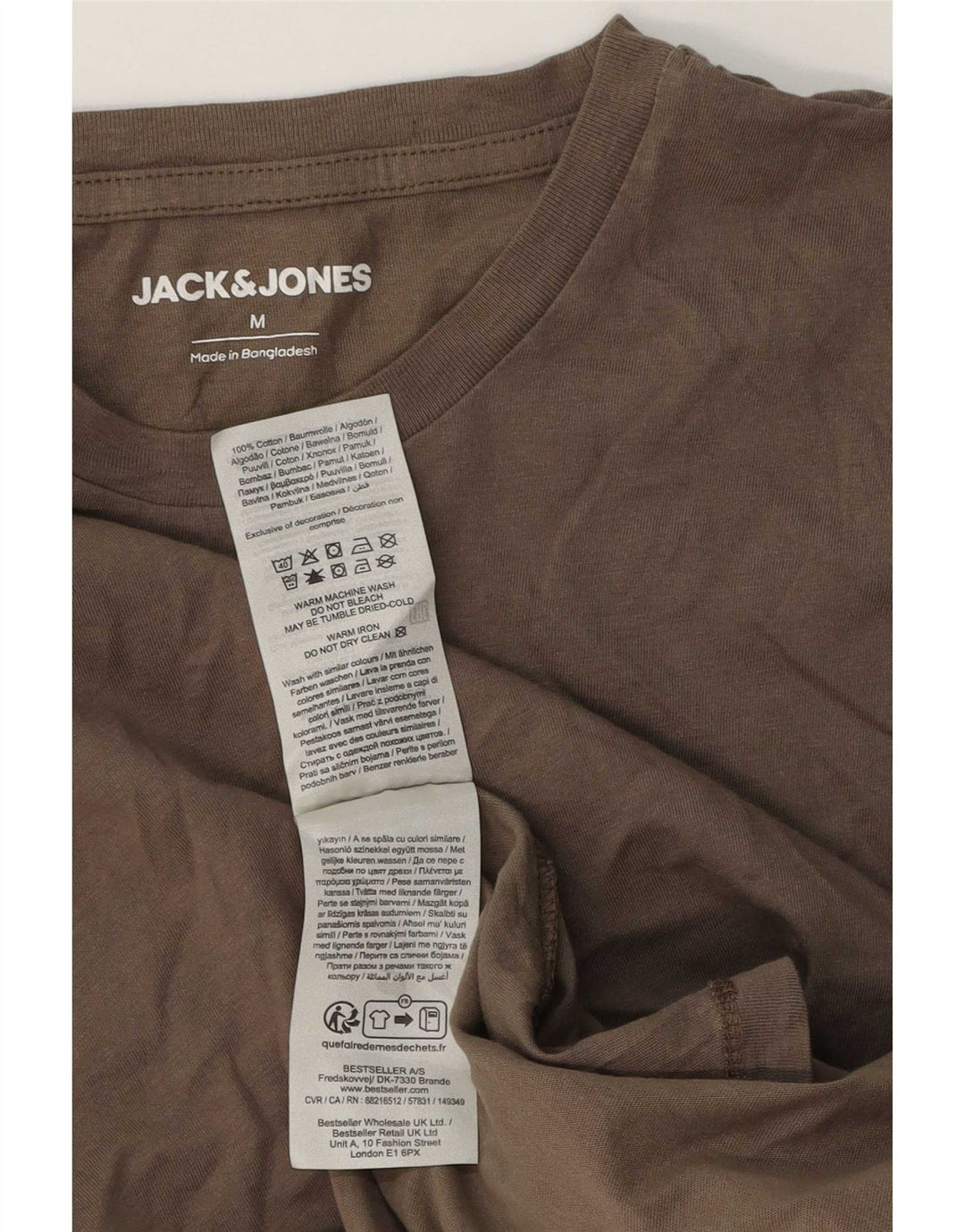 Jack & Jones T-Shirt Homme Marron Moyen Coton