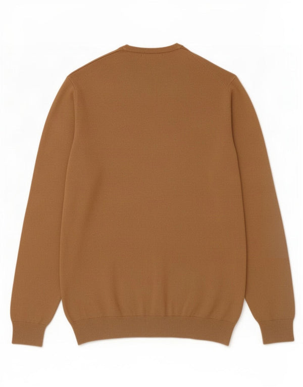 Zara Pull Col Rond Homme Marron Moyen Viscose