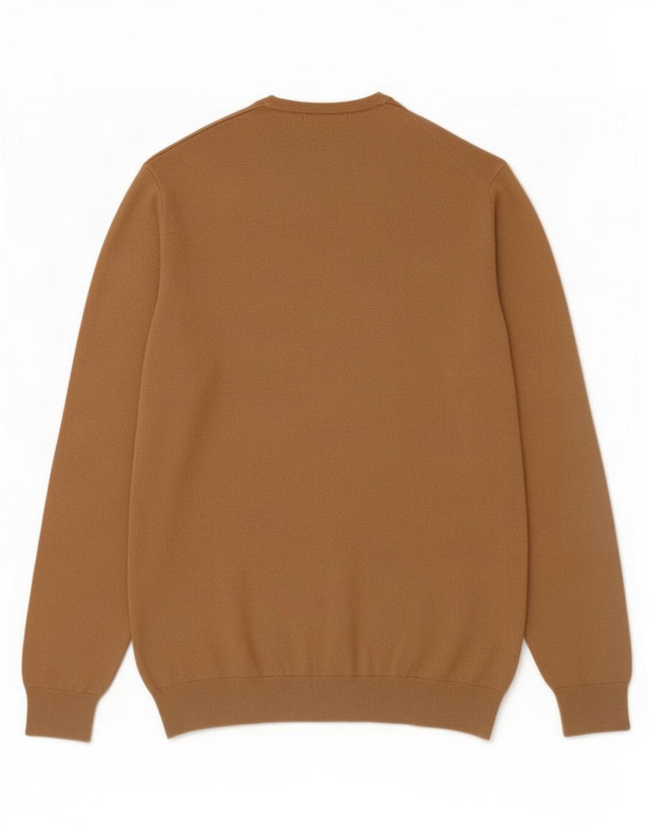 Zara Pull Col Rond Homme Marron Moyen Viscose