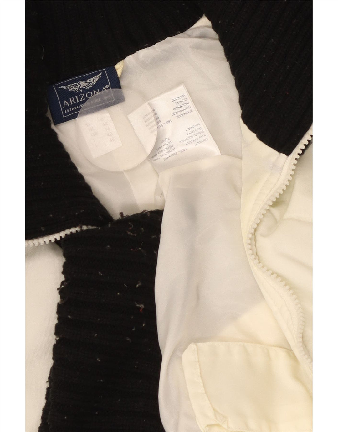 ARIZONA Veste rembourrée pour femme UK 14 Large Off White Colourblock Polyamide