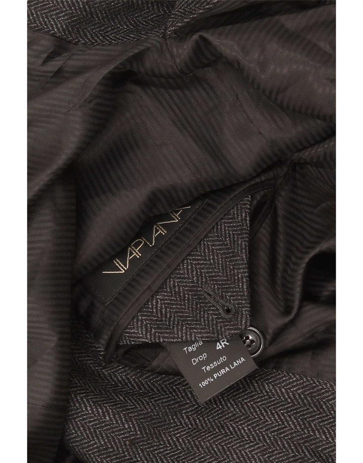 Viapiana Veste Blazer 2 Boutons Homme IT 60 5XL Gris Chevrons Laine Vierge