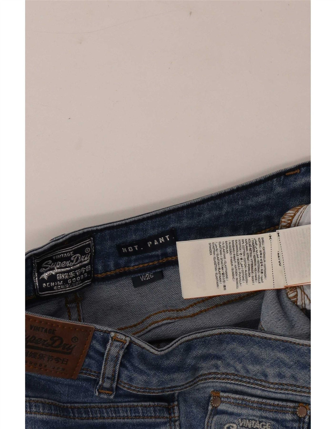 Superdry Femme Denim Hot Pants W26 Petit Bleu Coton