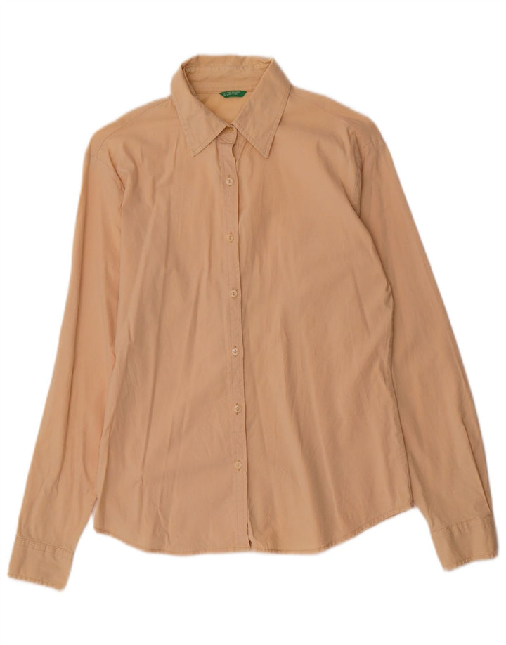Benetton Chemise Femme UK 12 Beige Moyen