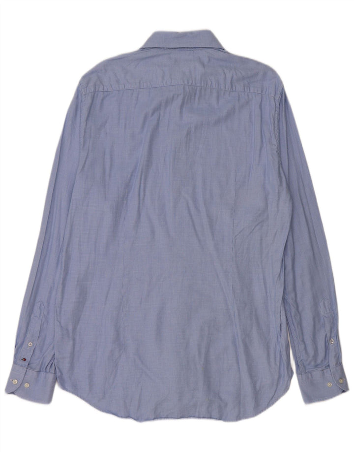 Tommy Hilfiger Chemise Homme Taille 41 16 Grand Coton Pied-de-Poule Bleu