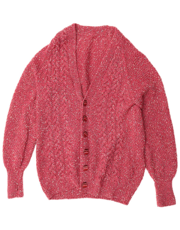vintage Mens Cardigan Pull XL Rose Moucheté