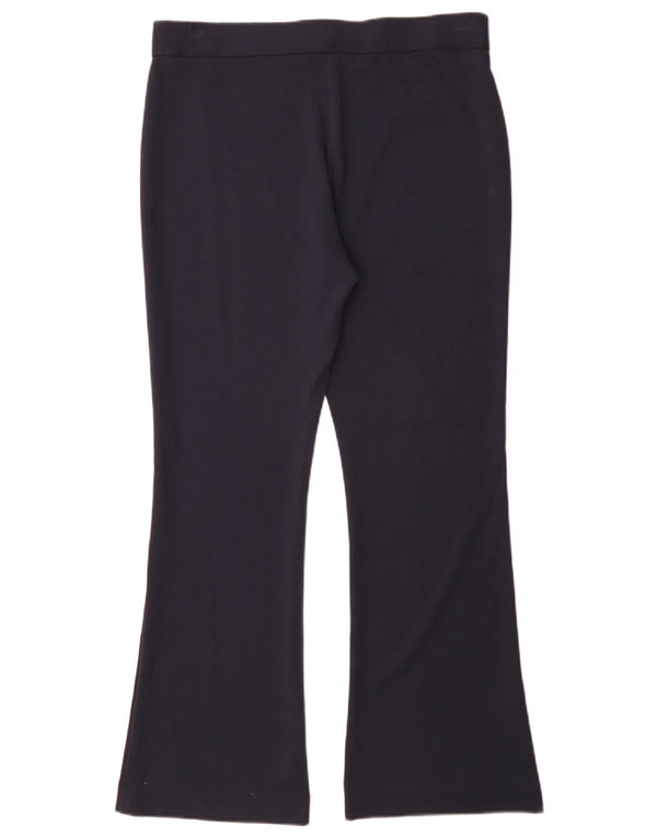 Marks & Spencer Pantalon Flare Femme UK 14 Large W34 L31 Bleu Marine Viscose