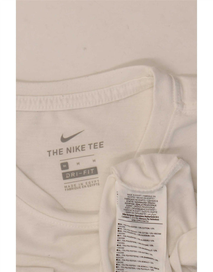 Nike Hommes Dri Fit Graphic T-Shirt Haut Blanc Moyen Coton