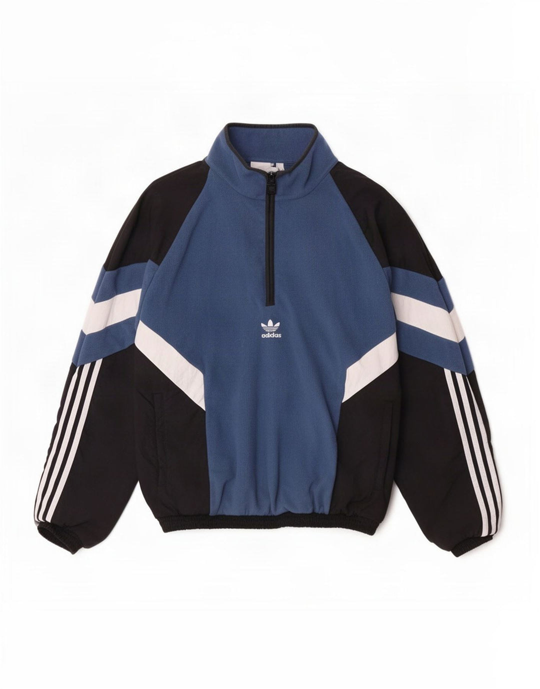 Adidas Hommes Pull Survêtement Top Veste Petit Bleu Colorblock Polyester