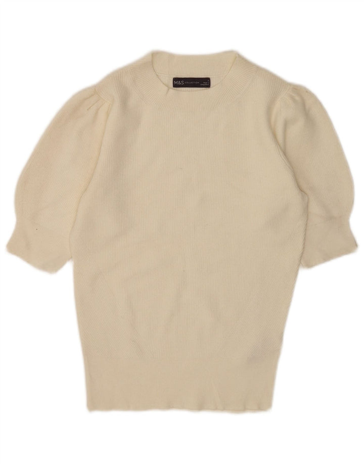 Marks & Spencer Pull à col rond pour femme UK 8 Small Blanc cassé