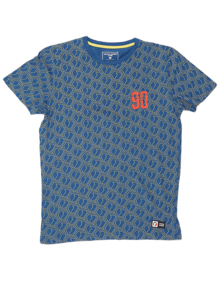 Jack & Jones T-Shirt Graphique Homme Bleu Moyen Géométrique