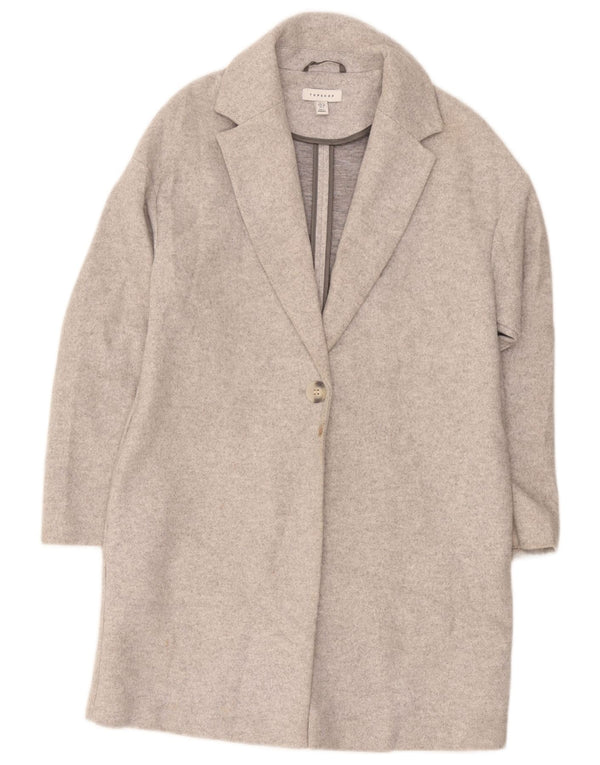 Topshop Manteau surdimensionné pour femme UK 8 Small Gris Polyester