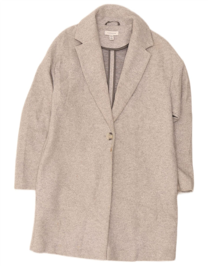 Topshop Manteau surdimensionné pour femme UK 8 Small Gris Polyester