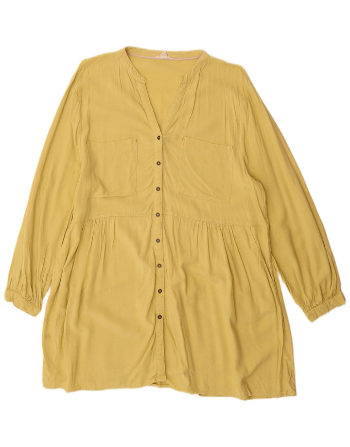 Robe à volants White Stuff pour femme UK 46 Large Viscose Jaune