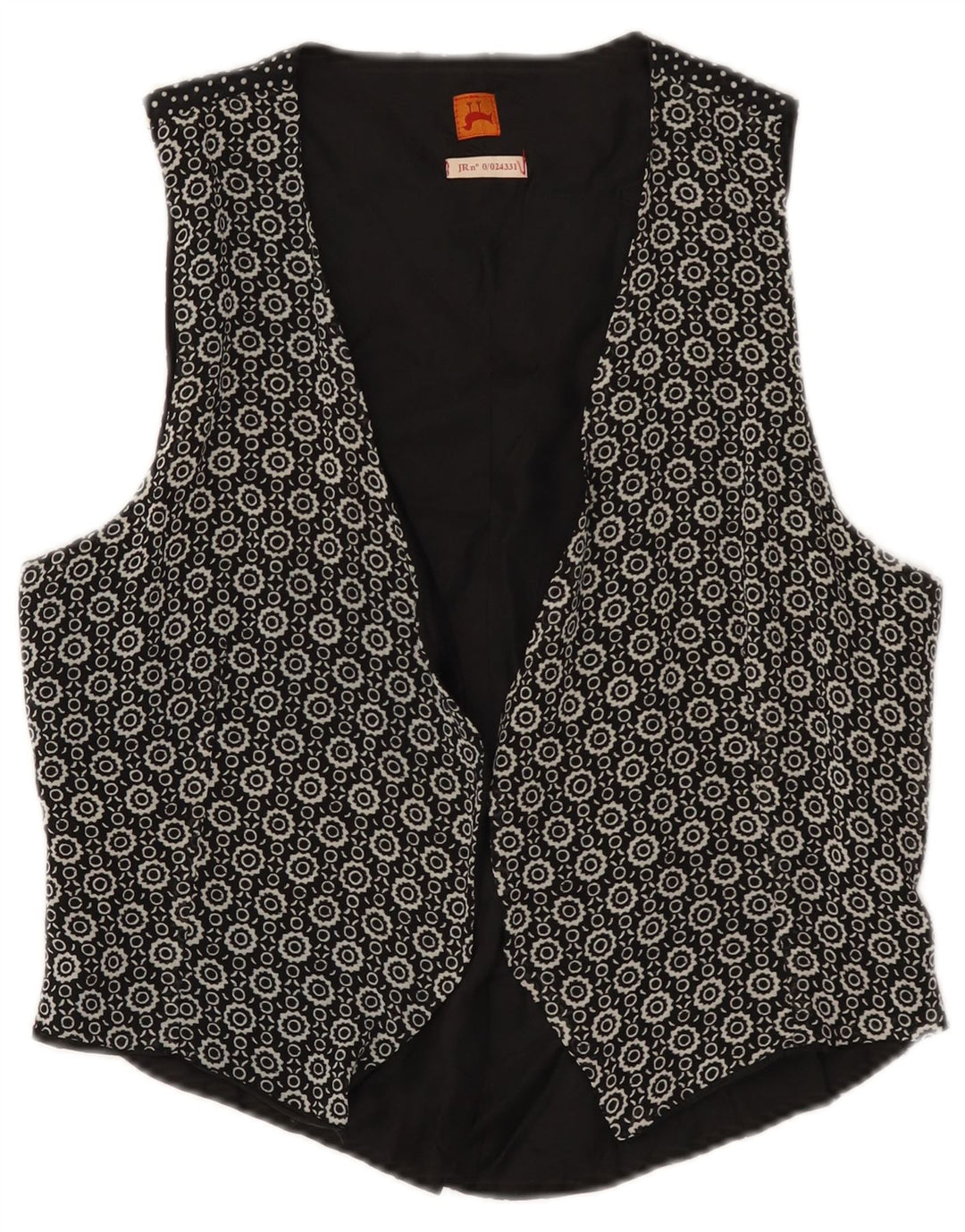 gilet femme vintage IT 46 Grand Noir Géométrique