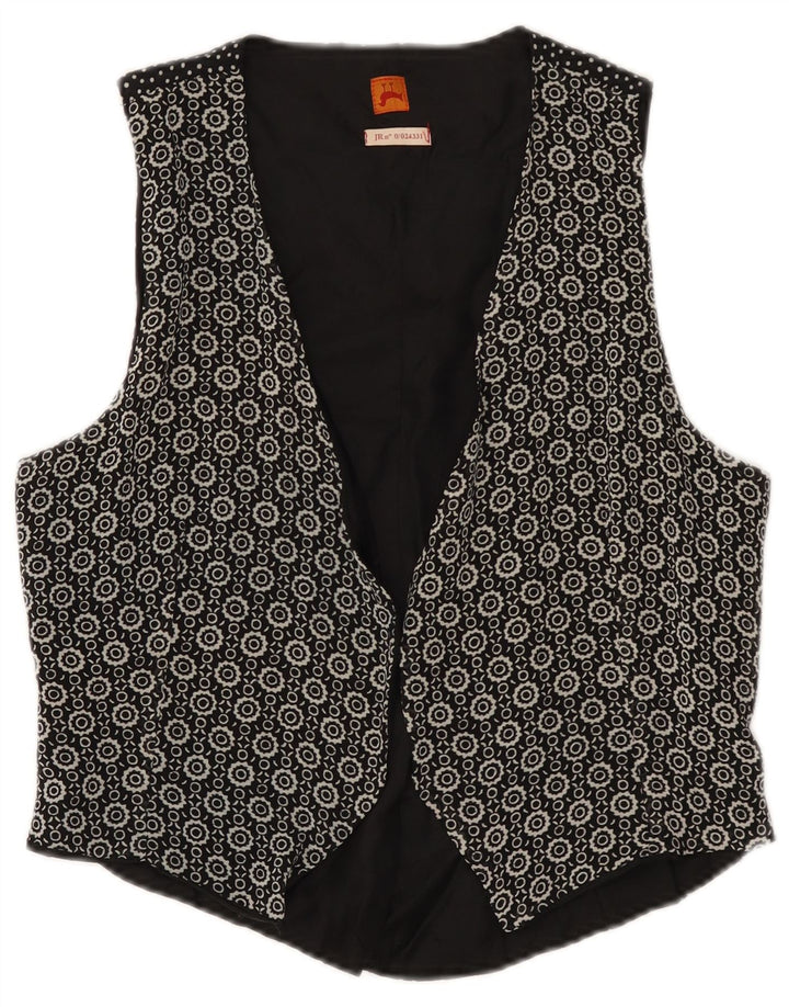 gilet femme vintage IT 46 Grand Noir Géométrique