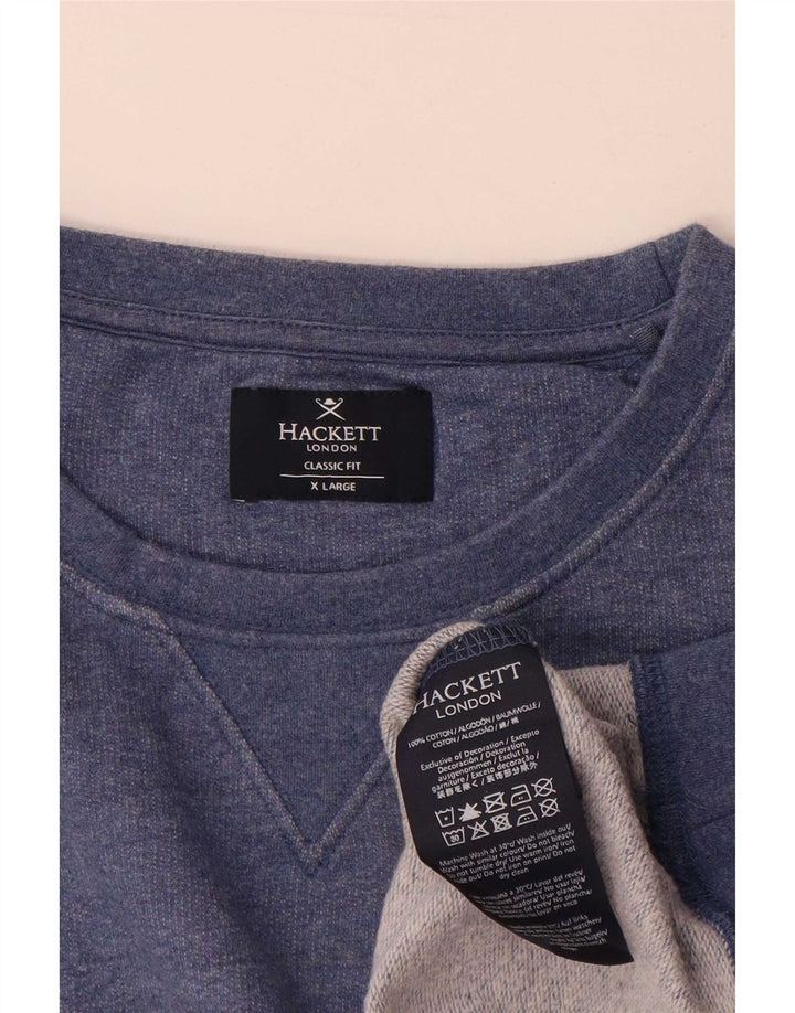 Hackett Sweat-shirt pour hommes XL Bleu Coton