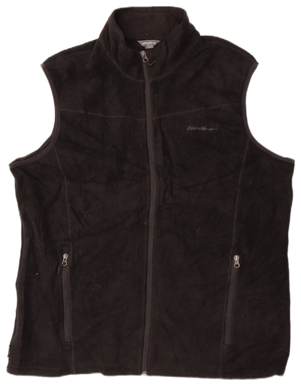 EDDIE BAUER Gilet polaire à doublure haute pour homme UK 42 XL Noir Polyester