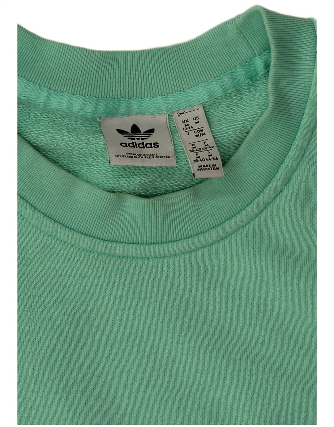 Adidas Sweat-shirt surdimensionné pour femme UK 12/14 Vert moyen Colourblock
