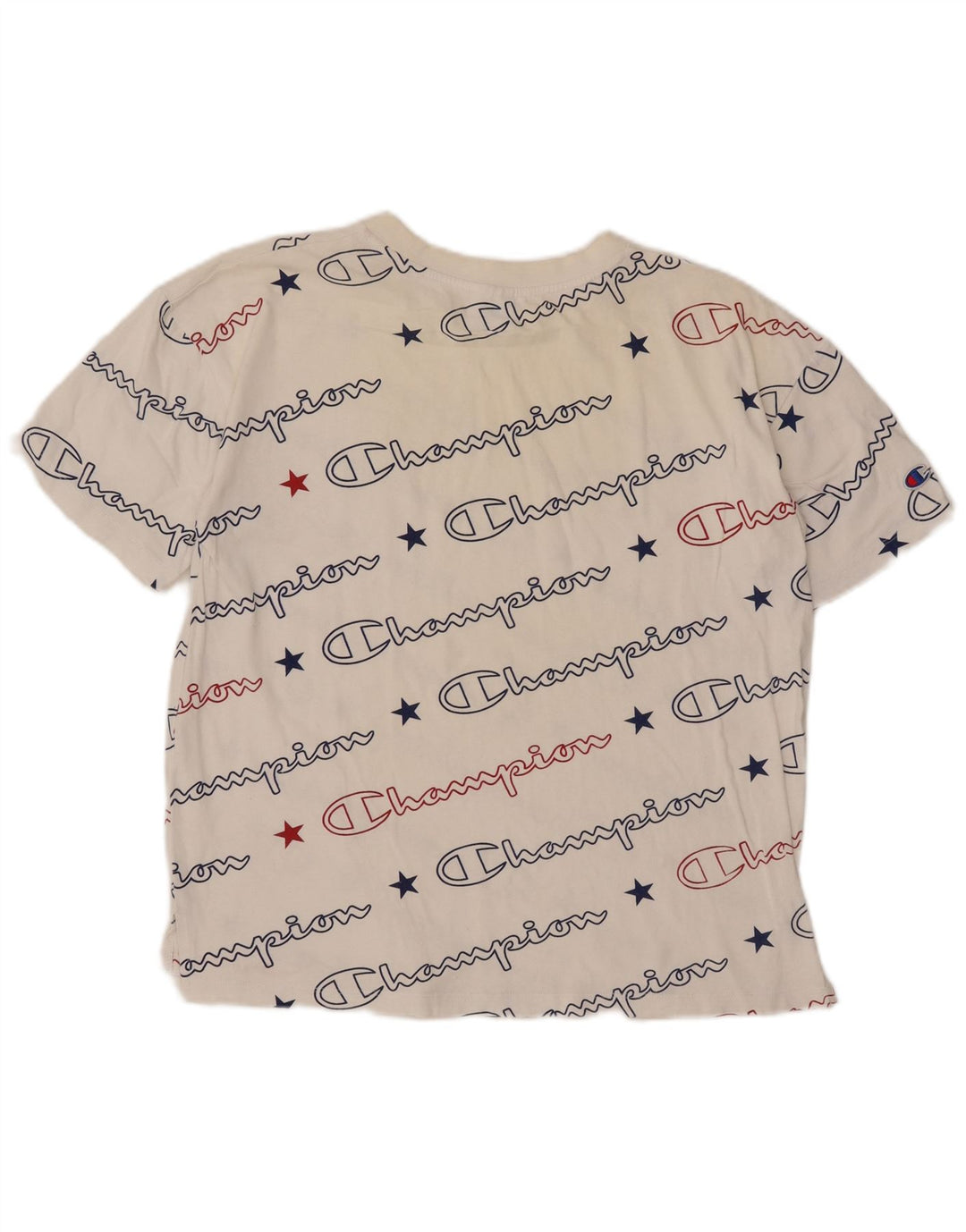 Champion T-shirt graphique surdimensionné pour femme UK 10 Small Blanc
