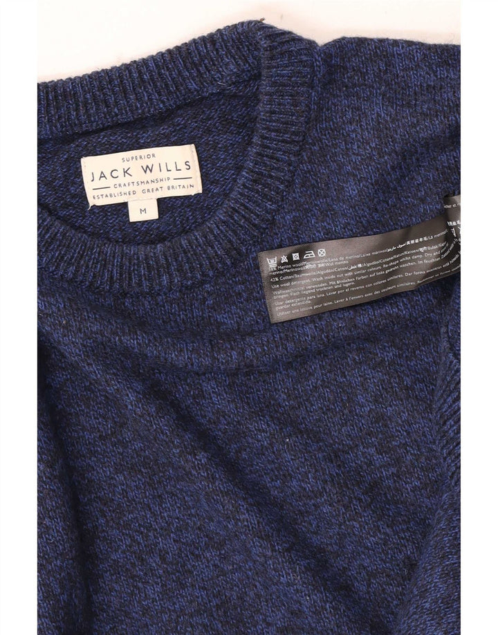 Jack Wills Pull à col rond pour homme Bleu marine moucheté