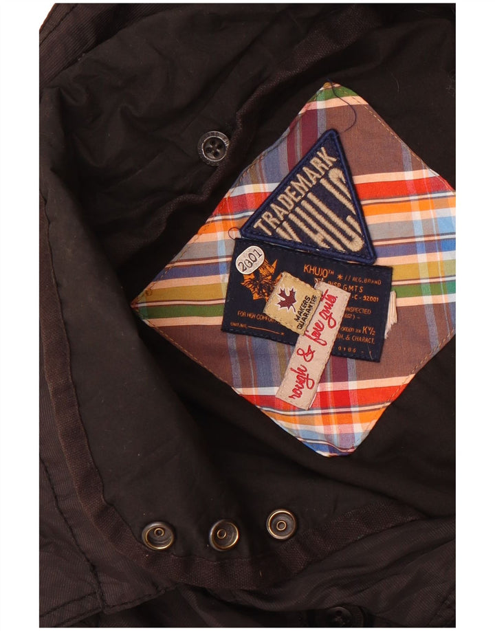 Trademark Veste coupe-vent double boutonnage pour femme UK 14 Medium Noir