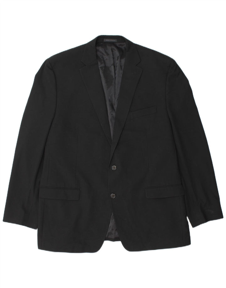 CHAPS Veste blazer longue à 2 boutons pour homme UK 48 4XL Noir Polyester