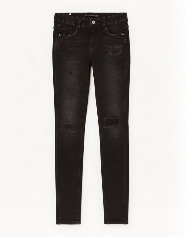 Zara Femmes Trafaluc Jean Skinny En Détresse EU 36 XS W26 L29 Noir